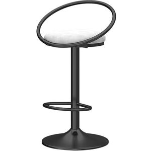 KUENCE Fluwelen draaibare barkrukken set van 1, moderne kruk stoel met holle rug, verstelbare toonhoogte barstoelen, barkruk voor keuken pub, keuken, café, eetkamerstoelen, wit, Cyber Celebrity