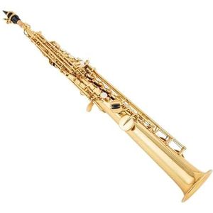 saxofoon kit Gemaakt In Japan Treble Saxofoon Nikkelzilver Rechte B-flat Sax Musical Met Harde Dozen (Color : Gold)