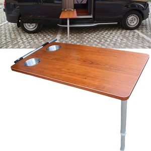 Campers Dinette Cabines met upgrade uitschuifbare tafelpoot, zijdelings opknoping klaptafel voor boten, caravans, bestelwagens, 79 × 39 cm,Brown