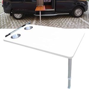 Campers Dinette Cabines met upgrade uitschuifbare tafelpoot, zijdelings opknoping klaptafel voor boten, caravans, bestelwagens, 79 × 39 cm,White