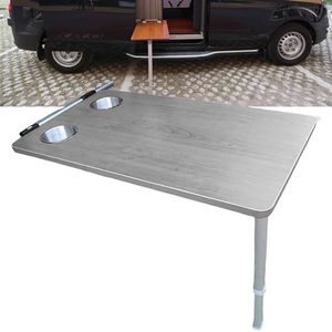 Campers Dinette Cabines met upgrade uitschuifbare tafelpoot, zijdelings opknoping klaptafel voor boten, caravans, bestelwagens, 79 × 39 cm,Grey