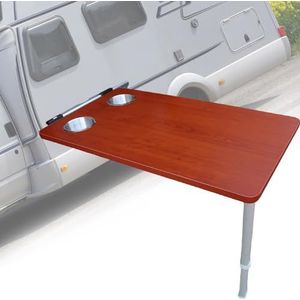 Camper klaptafel voor Rv, Upgrade Rv tafelpoot met uitschuifbare 53-75cm, aan de zijkant opknoping hout Dinette Booths voor boten, caravans, bestelwagens, 79×39cm,Red