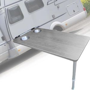 Camper klaptafel voor Rv, Upgrade Rv tafelpoot met uitschuifbare 53-75cm, aan de zijkant opknoping hout Dinette Booths voor boten, caravans, bestelwagens, 79×39cm,Grey