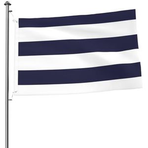 Vlag 2x3FT outdoor vlag tuin vlaggen tapijt hek banner vakantie tuin partij vlaggen, marineblauw en witte strepen