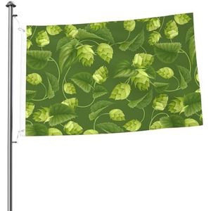 Vlag 2x3FT outdoor vlag tuin vlaggen tapijt hek banner vakantie tuin partij vlaggen, groene hop en bladeren patroon