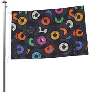 Vlag 2 x 3 ft outdoor vlag tuinvlaggen wandtapijt hek banner vakantie binnenplaats feestvlaggen, vinyl platen muziekalbum