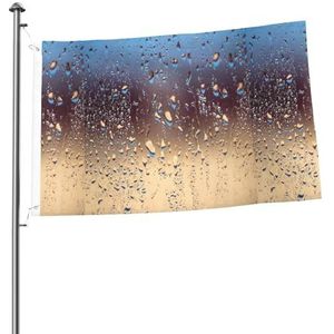 Vlag 2x3FT outdoor vlag tuin vlaggen tapijt hek banner vakantie tuin partij vlaggen, regendruppels op glas bedrukt
