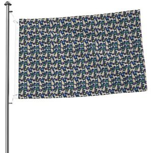 Vlag 2x3FT Outdoor Vlag Tuin Vlaggen Tapestry Hek Banner Vakantie Werf Feestvlaggen, Navy Golden Retriever