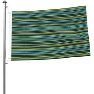 Vlag 2x3FT Outdoor Vlag Tuin Vlaggen Tapestry Hek Banner Vakantie Tuin Feestvlaggen, Blauw Lime Groene Strepen