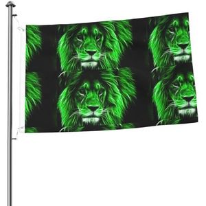 Vlag 2x3FT outdoor vlag tuin vlaggen tapijt hek banner vakantie tuin partij vlaggen, groene koele leeuw