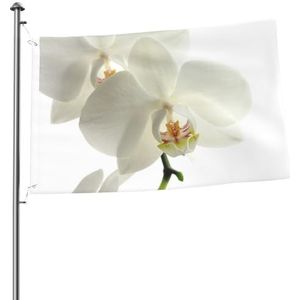 Vlag 2x3FT outdoor vlag tuin vlaggen tapijt hek banner vakantie tuin partij vlaggen, bloemen witte bloemen orchidee elegant modern trendy
