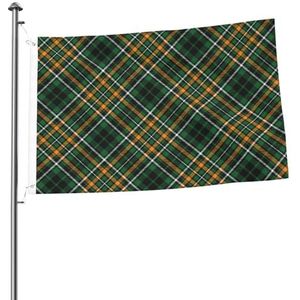 Vlag 2x3FT Outdoor Vlag Tuin Vlaggen Tapestry Hek Banner Vakantie Tuin Feestvlaggen, Groen Geruit Plaid Tartan