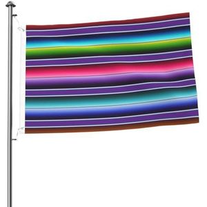 Vlag 2x3FT Outdoor Vlag Tuin Vlaggen Tapestry Hek Banner Vakantie Werf Feestvlaggen, Latijns-Amerika Mexico Usa Serape Art