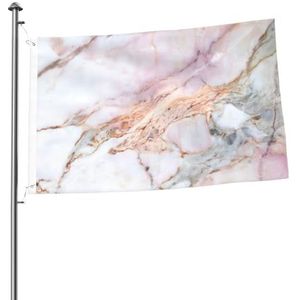 Vlag 2x3FT outdoor vlag tuin vlaggen tapijt hek banner vakantie tuin partij vlaggen, wit goud marmeren pad roze marmer