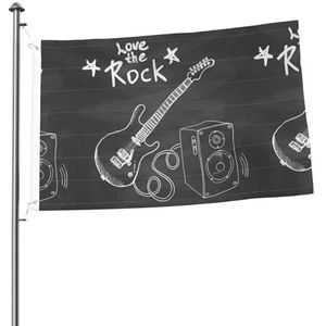 Vlag 2x3FT Outdoor Vlag Tuin Vlaggen Tapestry Hek Banner Vakantie Yard Party Vlaggen, Liefde Rock Gedrukt