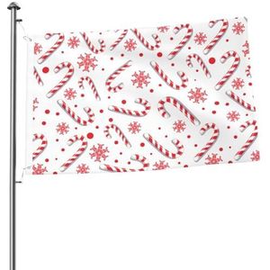 Vlag 2x3FT Outdoor Vlag Tuin Vlaggen Tapestry Hek Banner Vakantie Yard Party Vlaggen, Kerst Rode Snoep Riet