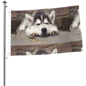 Vlag 2x3FT outdoor vlag tuin vlaggen tapijt hek banner vakantie tuin partij vlaggen, husky hond