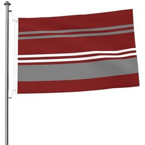 Vlag 2x3FT outdoor vlag tuin vlaggen tapijt hek banner vakantie tuin partij vlaggen, rood, grijs en witte streep