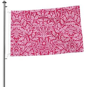 Vlag 2x3FT outdoor vlag tuin vlaggen tapijt hek banner vakantie tuin feest vlaggen, art nouveau bloemen damast, diep fuchsia roze