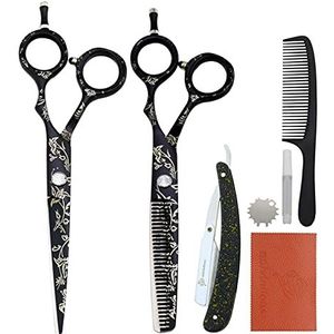 5,5/6 ""Razor Hair Scissors Kappers Schaar Kapper Salon Styling Scisors Professionele Japanse Haircutting Shears Dunner Shear (Size : 6.0 inch)