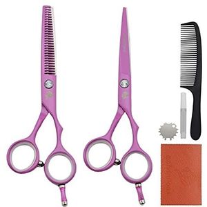 5.5 ""Roze kapper schaar Hairstying Scissors Kappers Snijden Schaar Japan Snijden Scharen Haircut Tools Haarverdunnende Schaar