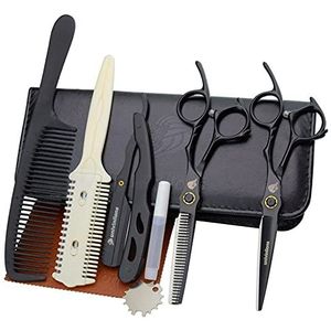 9 stks Haar Snijden Schaar Kit Razor Gift Professionele Kappers Schaar Haar Cut Snijden Scharen Dunning Scissor Hair Styling Texturizing