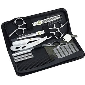 10 stks Haarsnijden Schaar Kit Professionele Haircutting Kit voor Huis & Salon Razor Kapper Schaar Set Texturizing Schaar
