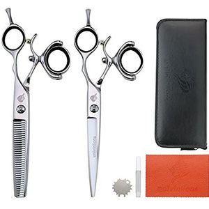 5,5/6 ""Japanse haarschaar Salon Kappers Schaar Kapper Scheermes Roterende Duim Shears Swivel Thumb Scissor Rotary Haircut (Size : 5.5 INCH)