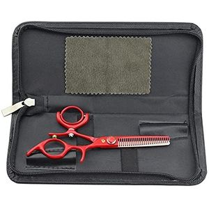 5.5 ""440c Swivel Thumb Shears Hairdressing Thunning Scissors Japanse Haar snijschaar Swivel Hair Scissors Kapper Salon (Color : Red)