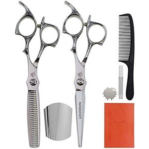 6 ""Professionele Laser Draad Edge Scissors Barber Haar Snijden Dunner Shears Set Kapper SELRATED Kapper Shears Kleine tanden Texturizing Schaar