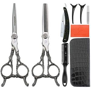 6.0 inch professionele hairdressing schaar kit symmetrisch handvat scheermes edge haarverdunnende scharen voor thuis, salon, kapper accessoires haar clipper styling scissors salon benodigdheden