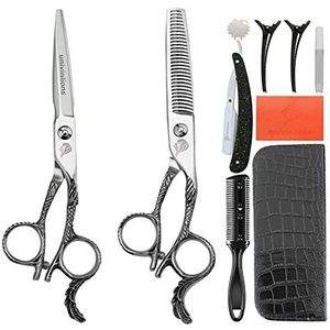 6.0 inch professionele haar snijden schaar kit scheermes haar schaar kam kapper accessoires kappers schaar dunner shears salon haar clipper levert