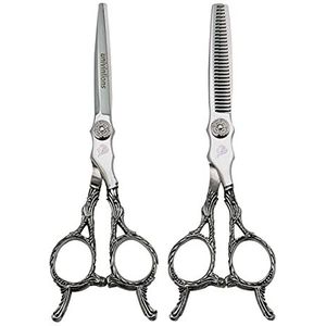 6.0 inch professioneel haar snijden schaar dunner shears kit symmetrische handvat scheermes edge hairdressing tools voor thuis, salon, kapper accessoires haar clipper salon benodigdheden