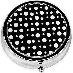 Zwart-wit Polka Dots Print, Pillendoos, Vierkante Pil Case voor Pocket Of Portemonnee Kleine Pil Container Reizen Pil Organizer