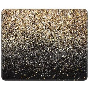 YLQHZW Gouden glitter zwart gouden stippen, muismat, antislip rubberen basis muismat, waterdichte muismat 25 x 30 cm