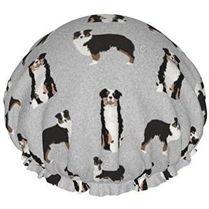 Aussie Tri Dog Quilt Coördinate Douchekap Douchehoed Waterdichte, dubbellaagse, herbruikbare, elastische sluimertrunk