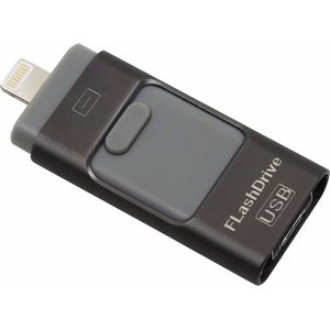 Xd Xtreme - Flashdrive 64GB - 3 in 1 - Zwart - lightning - micro usb - USB - usb stick - iOS - Android