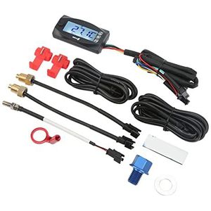 Motortemperatuurmeter, Hoge Precisie, Eenvoudige Installatie, Blauwe Achtergrondverlichting, Uniform Digitaal Display, Oververhittingsalarm, Waterdicht voor Motorfietsen (M12*1.5)