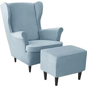 Wing Back Chair And Ottoman Slip Cover Set 2 Stuks Wingback Chair Slipcover en en 1 Stuk Rectangle Storage Stool Cover Verwijderbare Fauteuil Sofa Covers voor Woonkamer Slaapkamer (Color : #11)