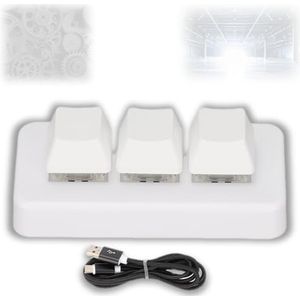 USB-minitoetsenbord 3 toetsen, USB-programmeerbare gamingtoetsenborden Mini-macro mechanisch toetsenbord met kleurrijke RGB-achtergrondverlichting Macro-toetsenbord met één hand programmeren