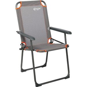 Campingstoel, opvouwbaar, klapstoel, camping, tot 150 kg belastbaar, licht, visstoel, strandstoel, inklapbaar, hoge rugleuning, voor outdoor, tuin, festival, oranje-grijs