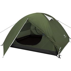 Camping Tent 2-3 Persoons Tent 3-4 Seizoen Waterdichte Tent Instant Set Up voor Trekking, Outdoor, Festival, Camping, Rugzak, Groen en Wit