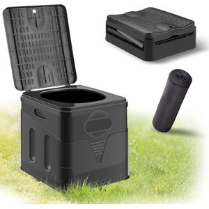 Opvouwbaar campingtoilet, draagbaar scheidingstoilet, droog separatortoilet, campingtoilet, mobiel opvouwbaar toilet met 100 vuilniszakken voor kamperen, opslag, festival