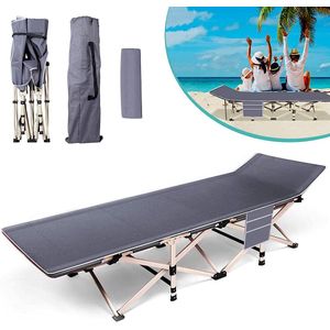 Campingbed, opklapbed, campingbedden voor volwassenen, 10 poten, strandbed met kussen en zijzak, maximale belasting 150 kg, ideaal voor kantoor, thuis, strandfeest, camping