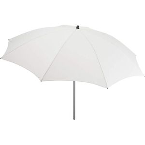 parasol modern, mt. M, 177 cm diameter, uv-bescherming 50+, voor balkon, tuin, terras, zomer, titanium afwerking, incl. roterende vastzetter, veiligheidsschuif, draagtas, wit