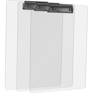 Schreibmappe mit Schwarz Metalklemme, Acryl Transparent Klemmbrett Größe A4 hoch Klemmbrettmappe(3 Stück)