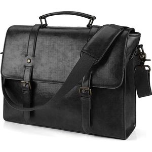 Schoudertassen heren aktetas laptoptas 15,6 inch waterdichte messenger bag vintage leren tas mannen voor zaken werk school