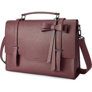 Handtas dames shopper dames grote laptoptas 15,6 inch business tassen aktetas vrouwen PU lederen schoudertas werktas, Paars