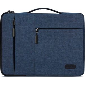 Laptophoes 14 inch stootvaste laptoptas, beschermhoes, waterdichte laptophoes, compatibel met MacBook Air/MacBook Pro 13-13,3 inch, donkerblauw