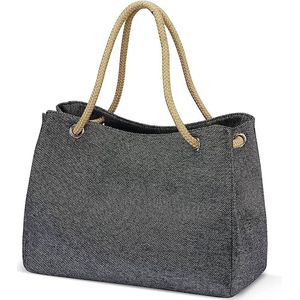 Strandtas voor dames, strandtas, grote strandtas, familie met ritssluiting, strandtas, XXL, badtas, schoudertas, shopper